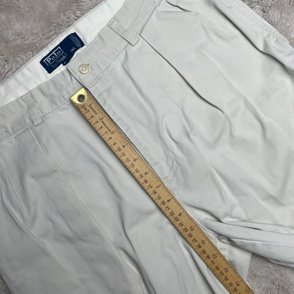 Polo Ralph Lauren Andrew Pant Mens 35x32Pleated Chino Trousers Stone White